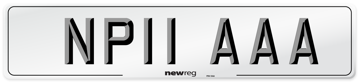 NP11 AAA Number Plate from New Reg